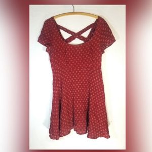 Red Size 2-6 Kimchi Blue Floral Pattern Mini Dress